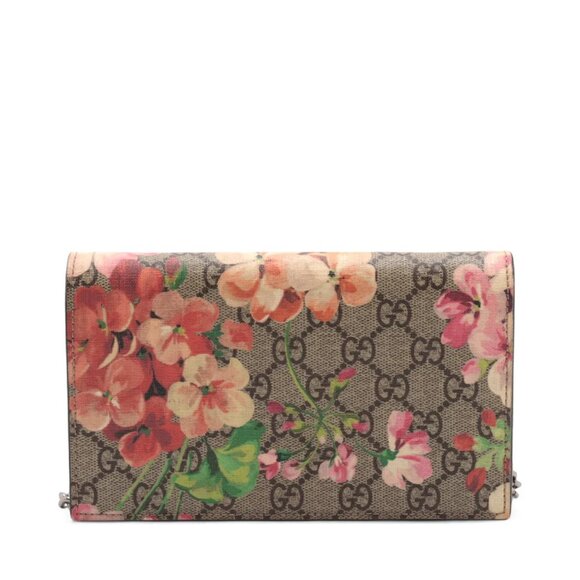 Gucci GG Blooms PVC leather Chain Wallet Beige - Picture 2 of 10
